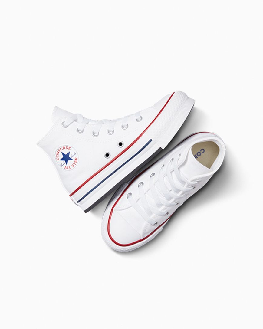 Zapatos Plataforma Converse Chuck Taylor All Star Lift Altas Niña Blancas Rojas Oscuro Azul Marino | PE 2WE07L